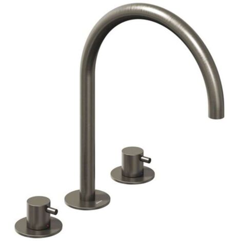 Ravak Espirit - Miscelatore per lavabo, installazione a 3 fori, grafite spazzolata X070312