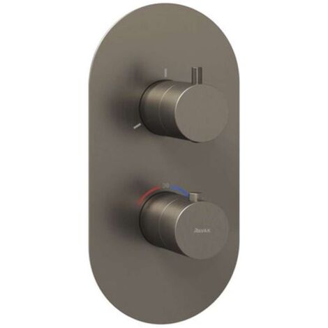 Ravak Espirit - Miscelatore termostatico ad incasso per 3 utenze, grafite spazzolato X070326