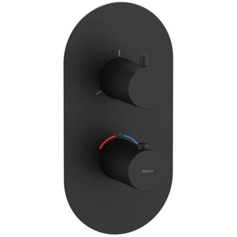 Ravak Espirit - Miscelatore termostatico ad incasso per 3 utenze, nero opaco X070289