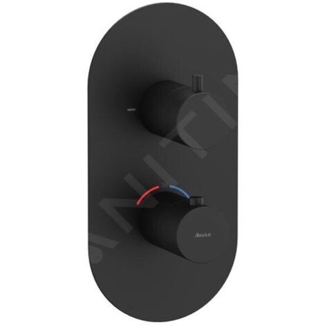 Ravak Espirit - Mitigeur thermostatique encastré, 2 sorties, noir mat X070286