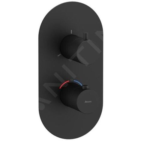 Ravak Espirit - Mitigeur thermostatique encastré, 3 sorties, noir mat X070289