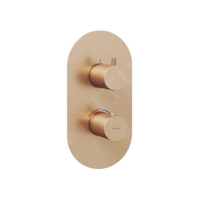 Ravak - Espirit - Mitigeur thermostatique encastré pour 3 appareils, or rose brossé X070363
