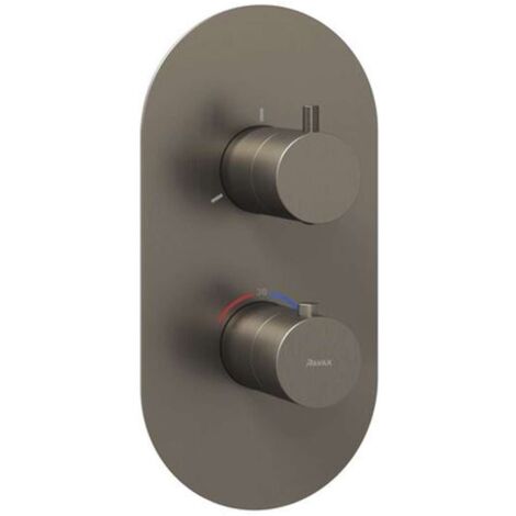 Ravak Espirit - Thermostat-Unterputzbatterie für 3 Geräte, gebürstetes Graphit X070326