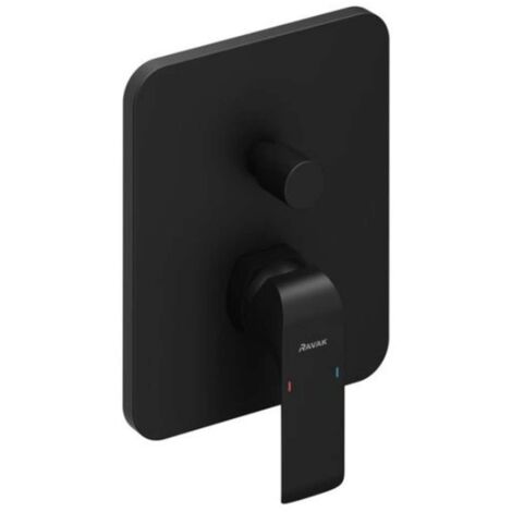 Ravak Flat - Grifo empotrado para 2 dispositivos, negro mate X070179