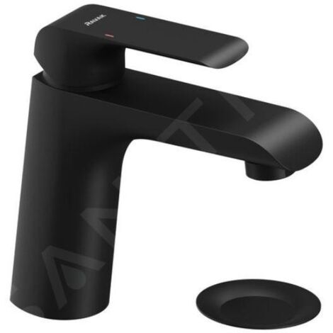 Ravak Flat - Mitigeur de lavabo avec bonde Click-Clack, noir mat X070172