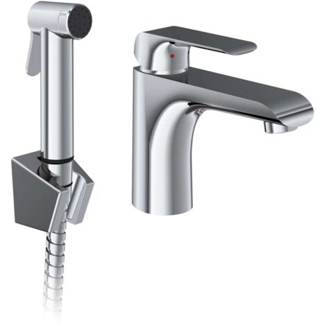 Ravak Flat - Waschtischarmatur mit Bidetbrause, Chrom X070438
