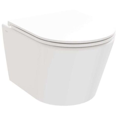 Ravak Flow - Inodoro suspendido con asiento SoftClose, RimOff, blanco X01985