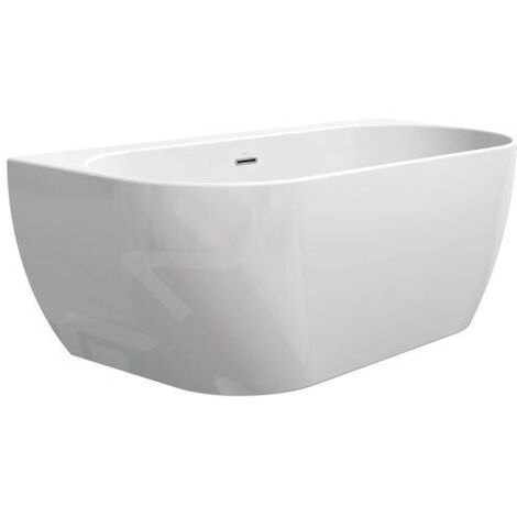 Ravak Freedom W 166 x 80 cm Baignoire semi-îlot en acrylique, sans pieds, blanc (XC00100024)