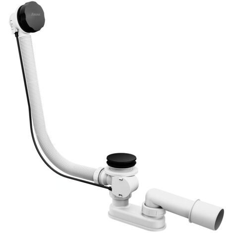 Ravak Garnitures de vidage - Kit vidange et trop-plein pour baignoire, longueur 800 mm, noir X01846