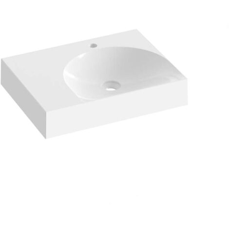 Ravak Lite - Lavabo 60x45 cm, senza troppopieno, foro per miscelatore, bianco XJXL1260000