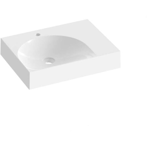 Ravak Lite - Lavabo 60x45 cm, senza troppopieno, foro per miscelatore, bianco XJXP1260000