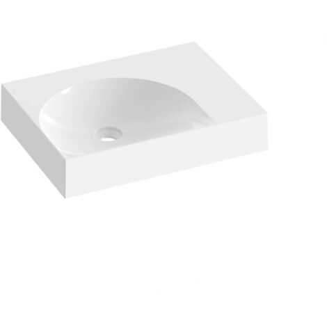 Ravak Lite - Lavabo 60x45 cm, senza troppopieno, senza foro per miscelatore, bianco XJXP1360000