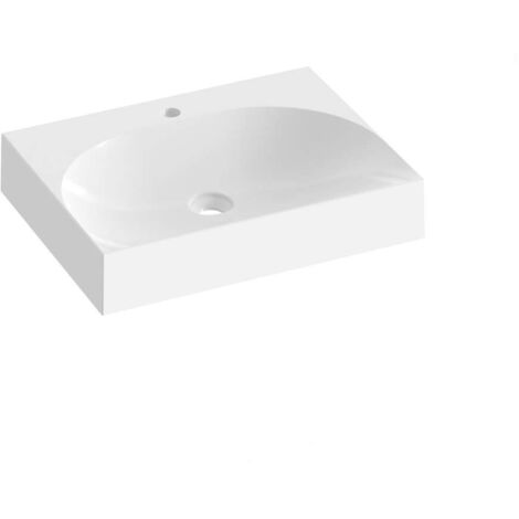 Ravak Lite - Lavabo 60x45 cm, sin rebosadero, orificio para grifo, blanco XJX01260004