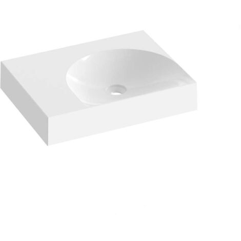 Ravak Lite - Lavabo 60x45 cm, sin rebosadero, sin orificio para grifería, blanco XJXL1360000