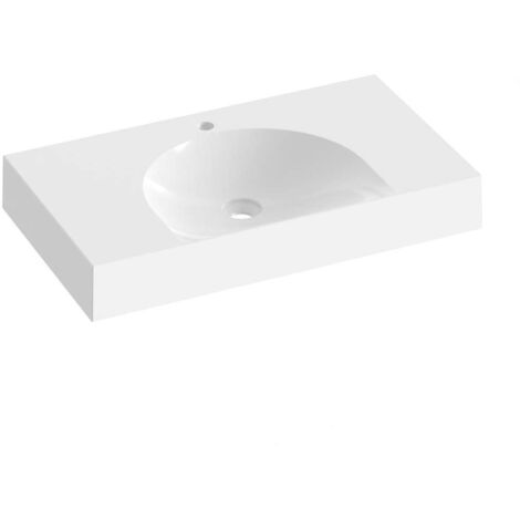 Ravak Lite - Lavabo 80x45 cm, sans trop-plein, trou pour robinetterie, blanc XJX01280004