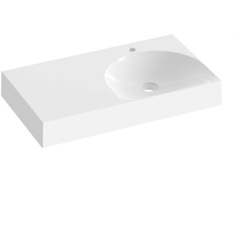 Ravak Lite - Lavabo 80x45 cm, sans trop-plein, trou pour robinetterie, blanc XJXL1280000