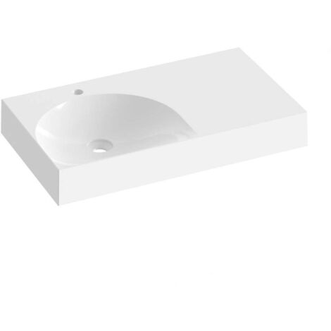 Ravak Lite - Lavabo 80x45 cm, sans trop-plein, trou pour robinetterie, blanc XJXP1280000