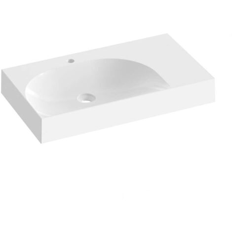 Ravak Lite - Lavabo 80x45 cm, sans trop-plein, trou pour robinetterie, blanc XJXP1280001