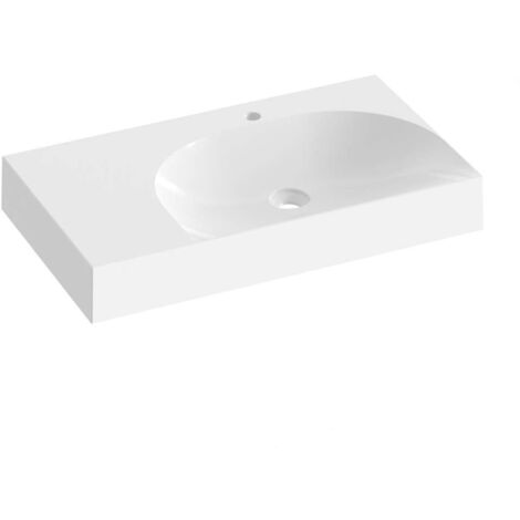 Ravak Lite - Lavabo 80x45 cm, senza troppopieno, foro per miscelatore, bianco XJXL1280001