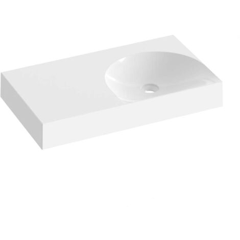 Ravak Lite - Lavabo 80x45 cm, senza troppopieno, senza foro per miscelatore, bianco XJXL1380000
