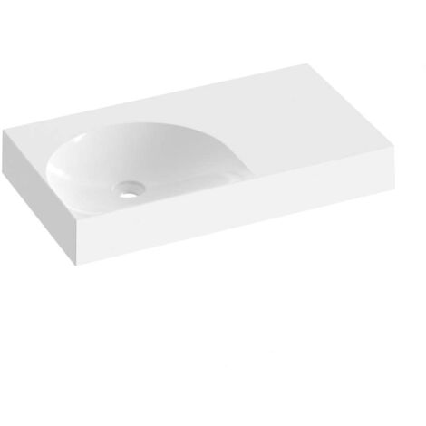 Ravak Lite - Lavabo 80x45 cm, senza troppopieno, senza foro per miscelatore, bianco XJXP1380000