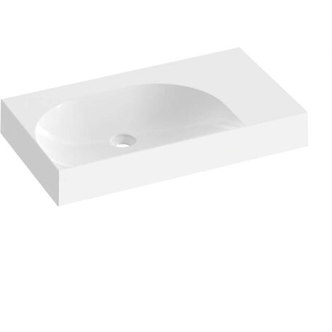 Ravak Lite - Lavabo 80x45 cm, sin rebosadero, sin orificio para grifería, blanco XJXP1380001
