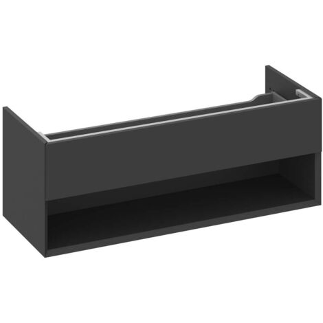 Ravak Lite - Mobile lavabo 120x45x43 cm, 1 cassetto, nero opaco X000001868