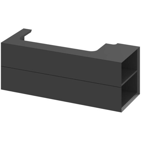 Ravak Lite - Mobile lavabo 120x45x43 cm, 2 cassetti, nero opaco X000001892