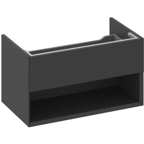 Ravak Lite - Mobile lavabo 80x45x43 cm, 1 cassetto, nero opaco X000001862