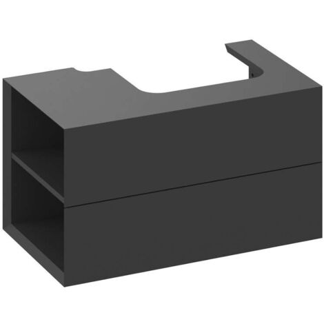 Ravak Lite - Mobile lavabo 80x45x43 cm, 2 cassetti, nero opaco X000001874