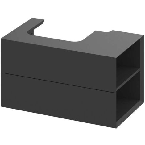 Ravak Lite - Mobile lavabo 80x45x43 cm, 2 cassetti, nero opaco X000001886