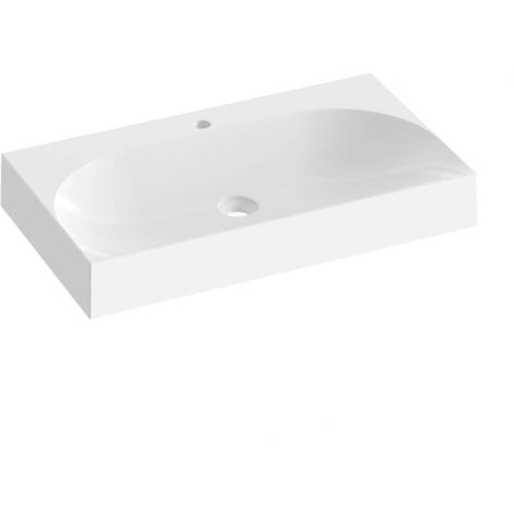 Ravak Lite - Waschtisch 80x45 cm, ohne Überlauf, Hahnloch, weiß XJX01280005
