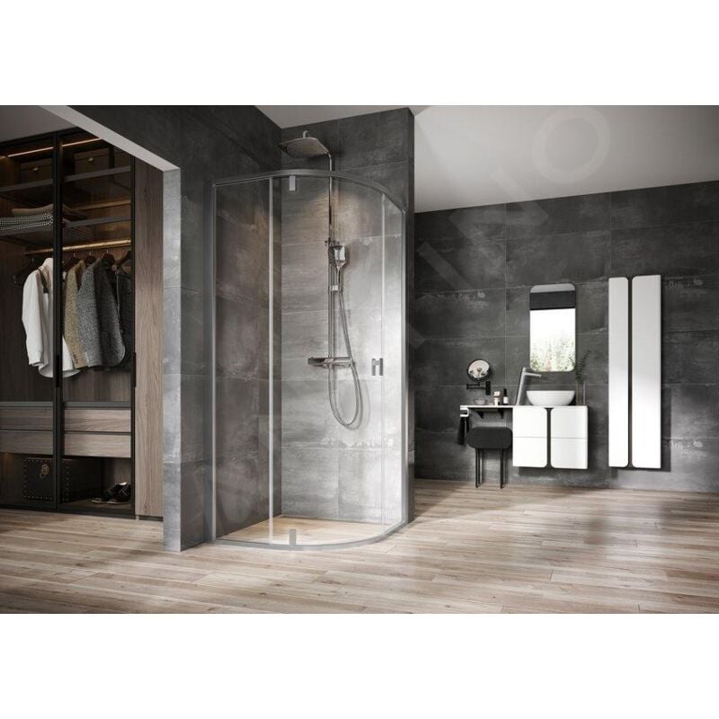 Ravak - Nexty - Cabine de douche quart de rond, 900x900 mm, verre satiné/clair 3O677U00Z1