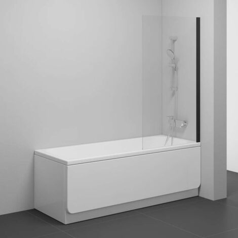 Ravak Nexty - Mampara de baño 80x140 cm, vidrio negro/claro 7O840300Z1