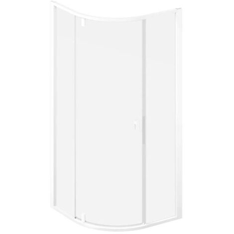 Ravak Nexty - Mampara de ducha de cuarto de círculo 100x100 cm, blanco mate/cristal transparente 3O6AAE01Z1