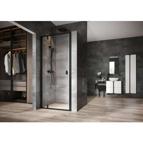 Ravak Nexty - Porta doccia a bilico 90 cm, nero/vetro trasparente 03O70300Z1