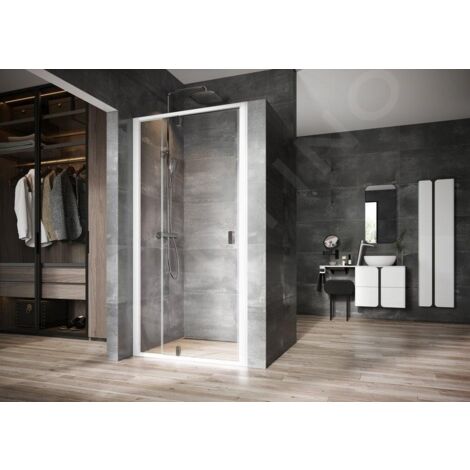 Ravak Nexty - Porte de douche pivotante 1100 mm, blanc/chrome/verre clair 03OD0100Z1