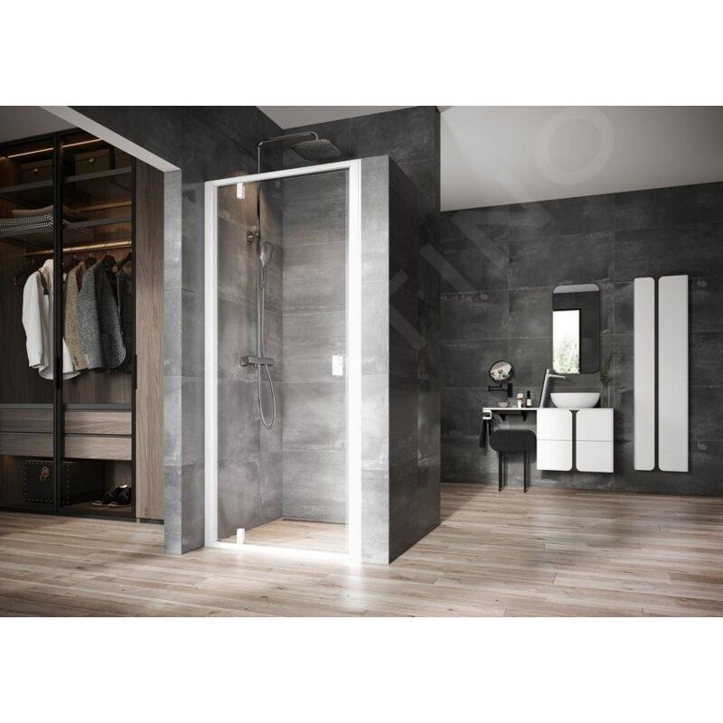 Nexty - Porte de douche pivotante 800 mm, blanc/verre clair 03O40101Z1 - Ravak