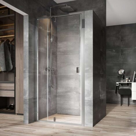 Ravak Nexty - Puerta de ducha pivotante 120 cm, cromo/cristal transparente 03OG0C00Z1
