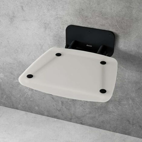 Ravak Ovo B II - Duschsitz Opal/Black, 36x36 cm, Schwarz/Weiß durchsichtig B8F0000060