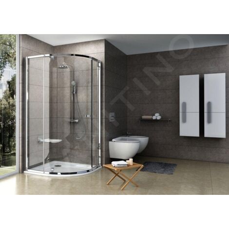 Ravak Pivot - Cabine de douche quart de rond PSKK3-100, 970-995 mm, aluminium brillant/verre clair 376AAC00Z1
