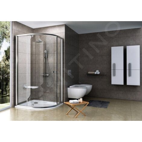 Ravak Pivot - Cabine de douche quart de rond PSKK3-100, 970-995 mm, verre satiné/clair 376AAU00Z1