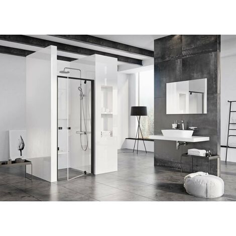 Ravak Pivot PDOP1 Porte de douche 90 x 190cm en verre transparent hydrofuge, finition noire (03G70300Z1)