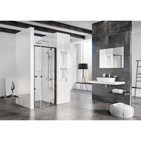 Ravak Pivot - Porte de douche pivotante PDOP1-80, 761-811 mm, noir/verre 03G40300Z1