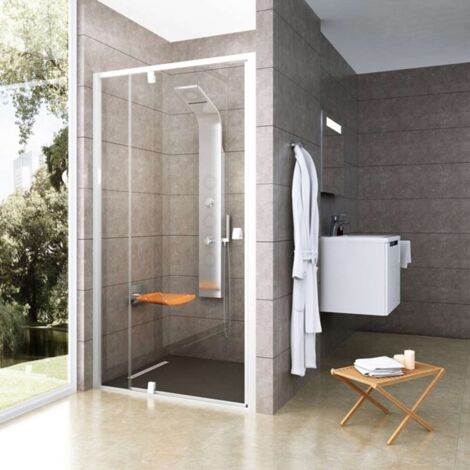 Ravak Pivot - Puerta de ducha PDOP2-100, 96-101 cm, blanca/cristal transparente 03GA0101Z1