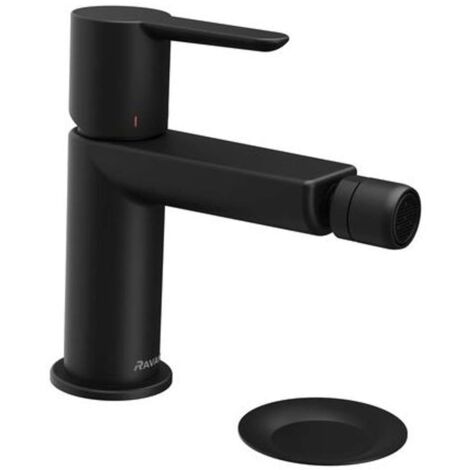 Ravak Puri - Miscelatore per bidet Click-Clack con bocca di erogazione, nero opaco X070189
