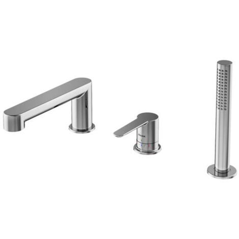Ravak Puri - Mitigeur pour rebord de baignoire PU 026.00, 3 trous, chrome X070142