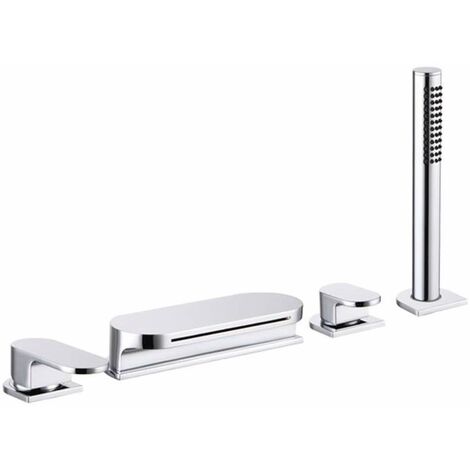 Ravak Robinetterie - Mitigeur sur le bord du bain CR 025.00, installation de 4 trous, chrome X070073