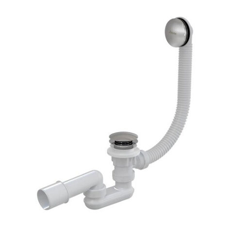 Ravak Sistemi di scarico - Sistema di scarico e troppopieno per vasca da bagno, lunghezza 570 mm, ClickClack, cromo X01377