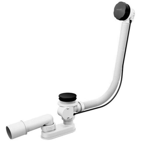 Ravak Sistemas de desagüe - Juego de desagüe y rebosadero para bañera, longitud 570 mm, con Bowden, negro mate X01745